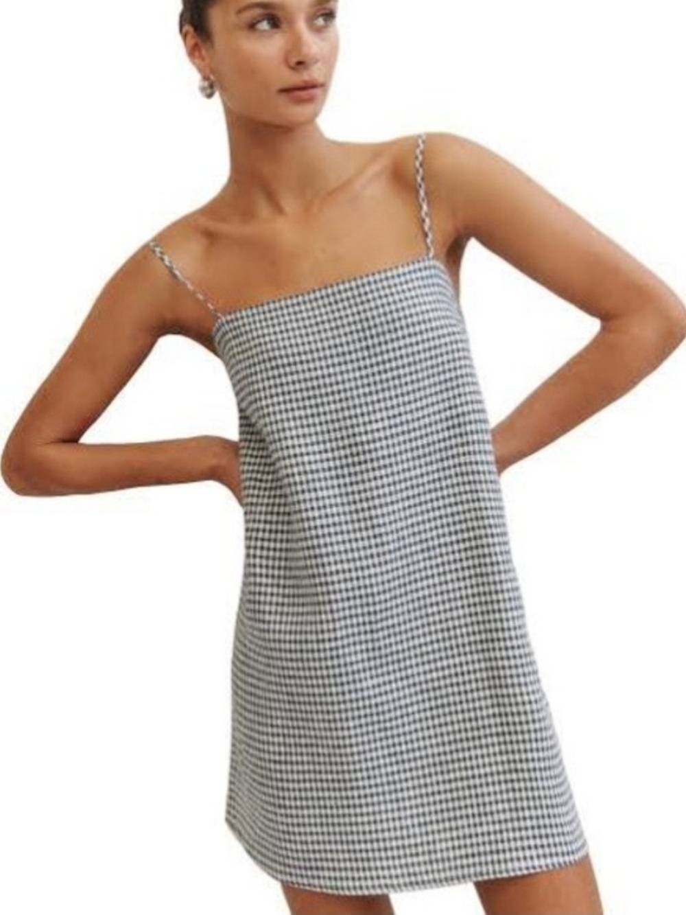 Reformation NWT Aubree Gingham Linen Mini Dress